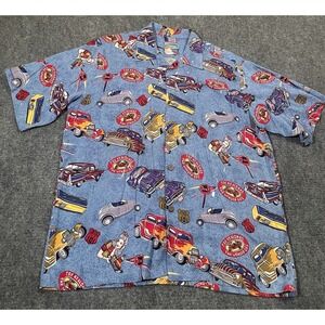 joe kealoha hawaiian shirt Mens Extra Large VTG Hot Rod All Over